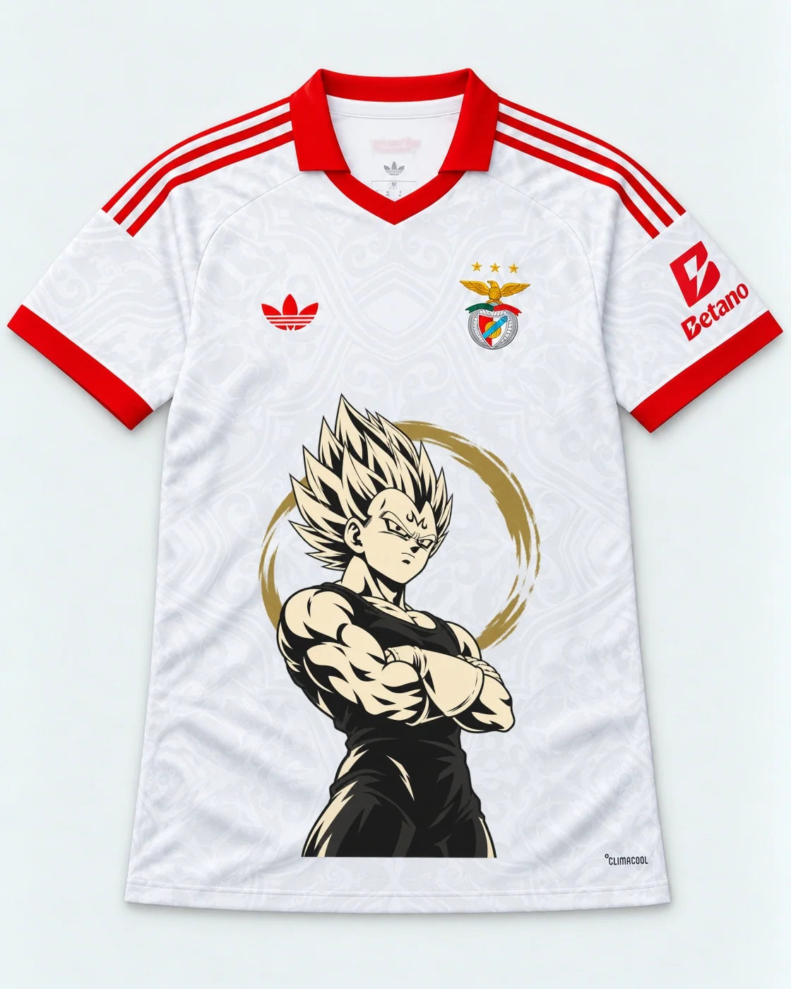 Benfica White Majin Vegeta Dragon Ball Jersey — Front