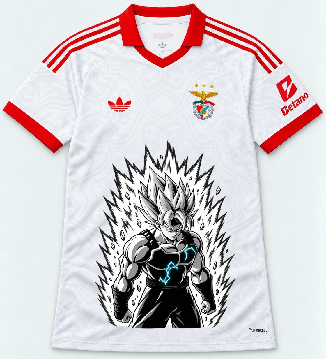 Benfica White Super Saiyan Aura Dragon Ball Jersey — Front