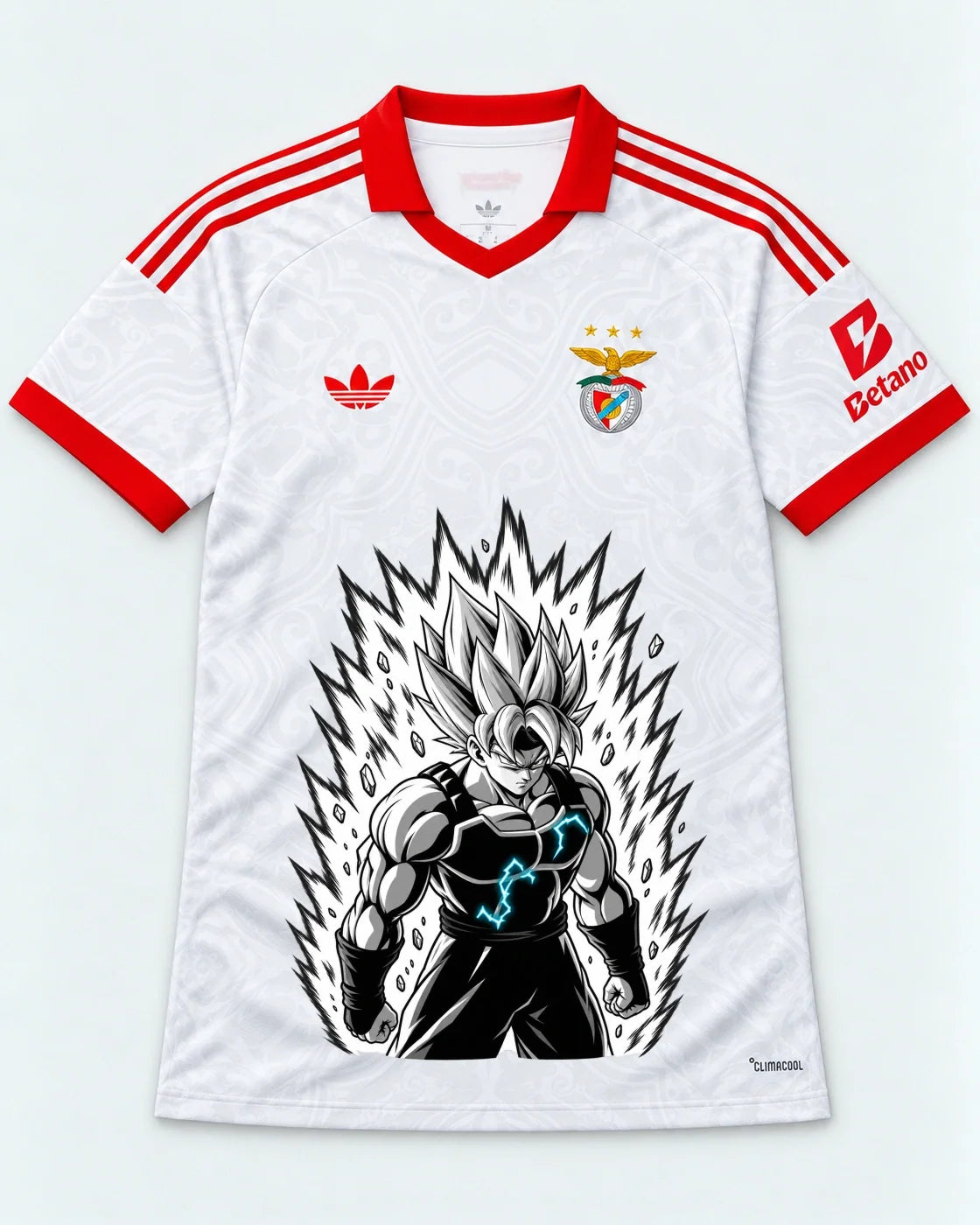 Benfica White Super Saiyan Aura Dragon Ball Jersey — Front