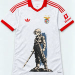 Benfica White Trunks Sword Dragon Ball Jersey — Front