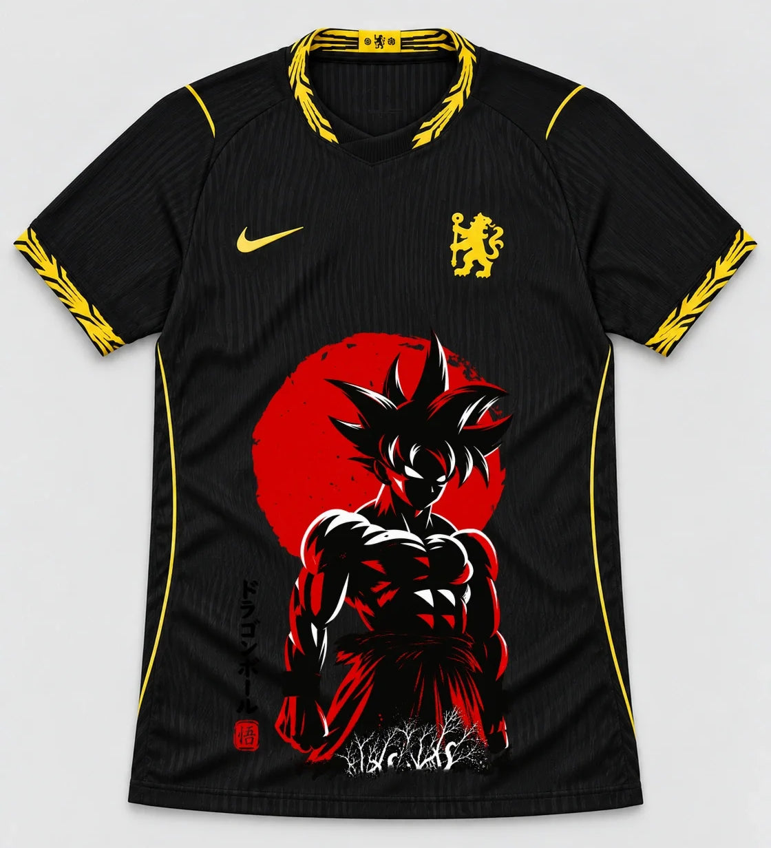 Chelsea Black Goku Rising Sun Dragon Ball Jersey — Front