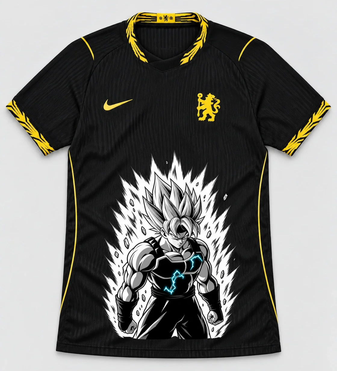 Chelsea Black Super Saiyan Aura Dragon Ball Jersey — Front