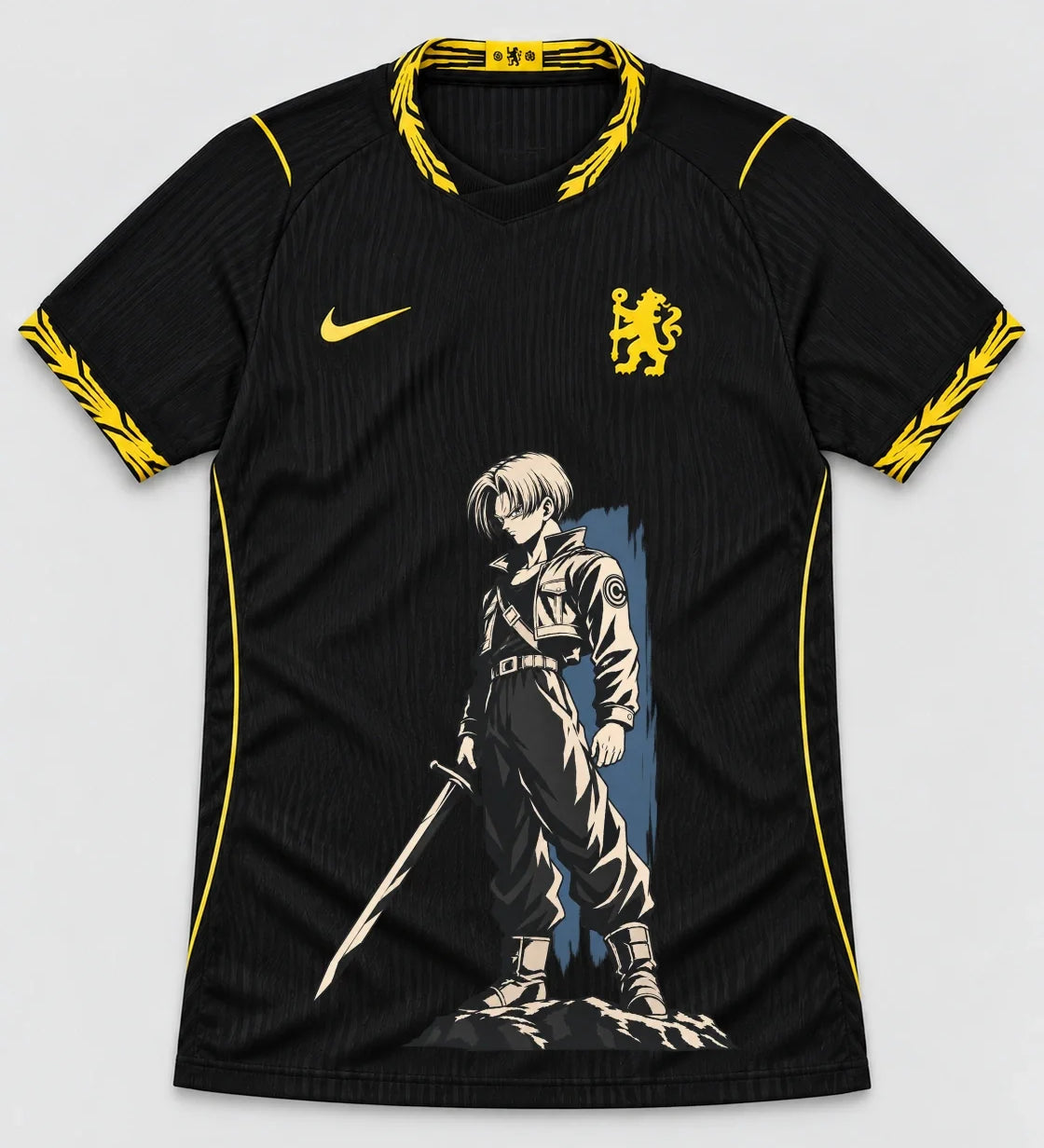 Chelsea Black Trunks Sword Dragon Ball Jersey — Front