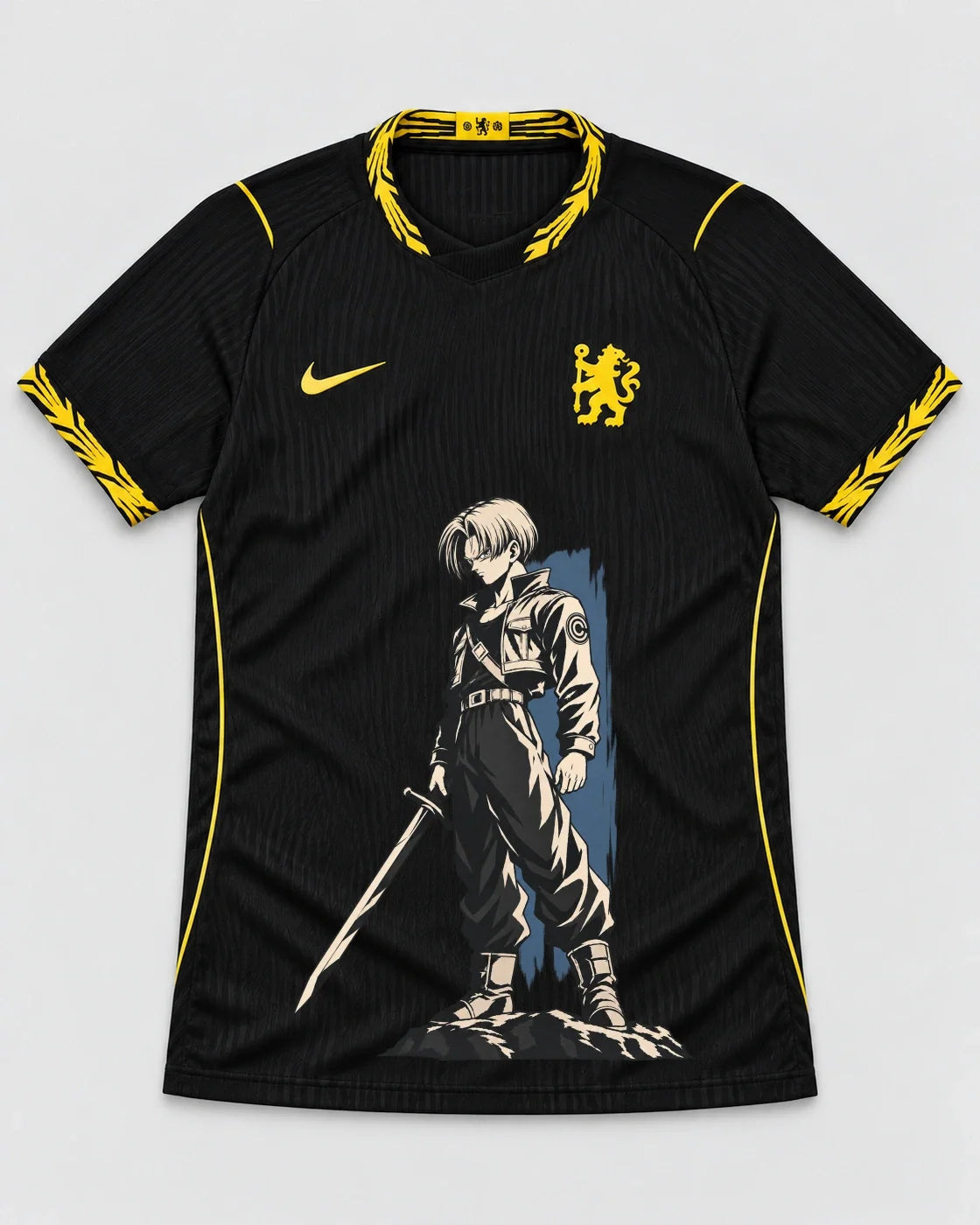 Chelsea Black Trunks Sword Dragon Ball Jersey — Front