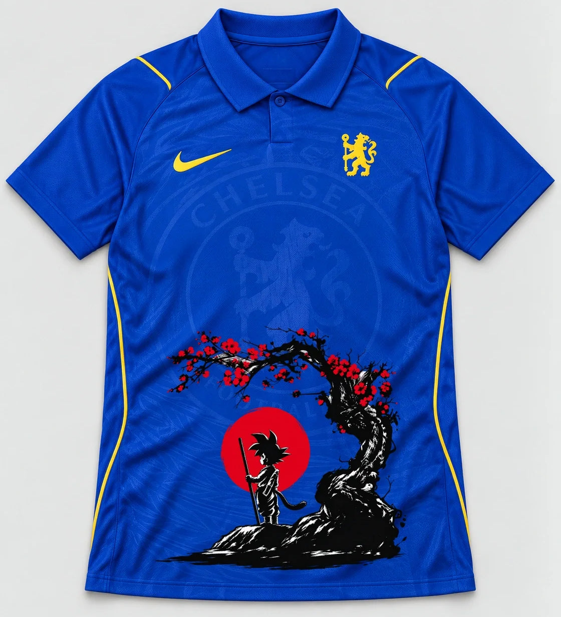 Chelsea Blue Goku Sakura Dragon Ball Jersey — Front