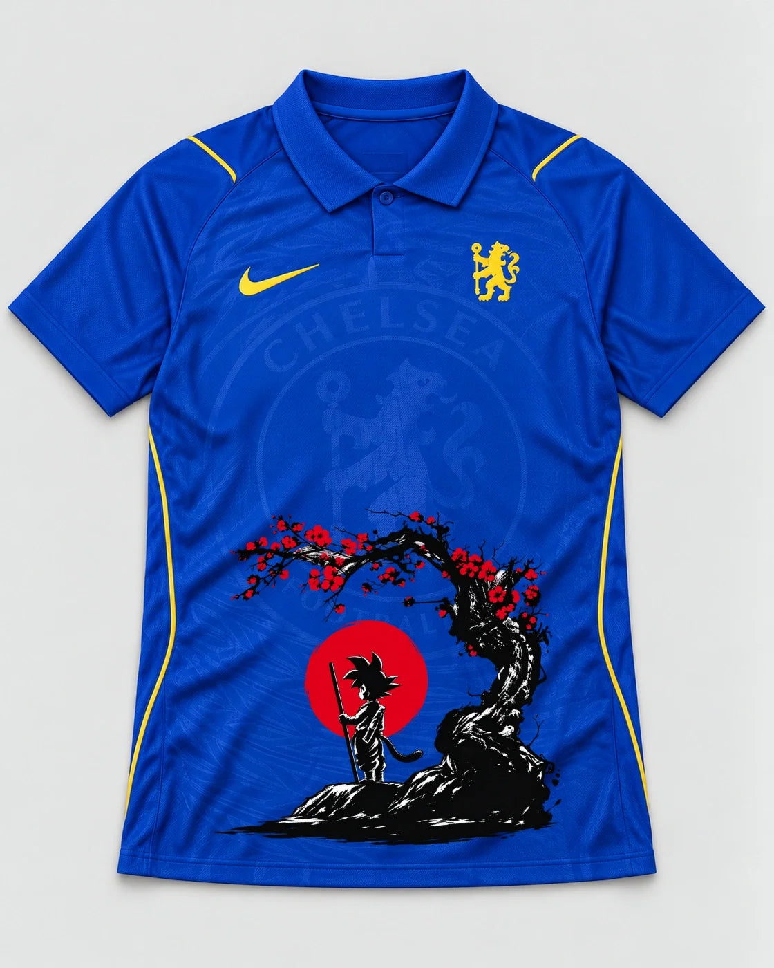Chelsea Blue Goku Sakura Dragon Ball Jersey — Front