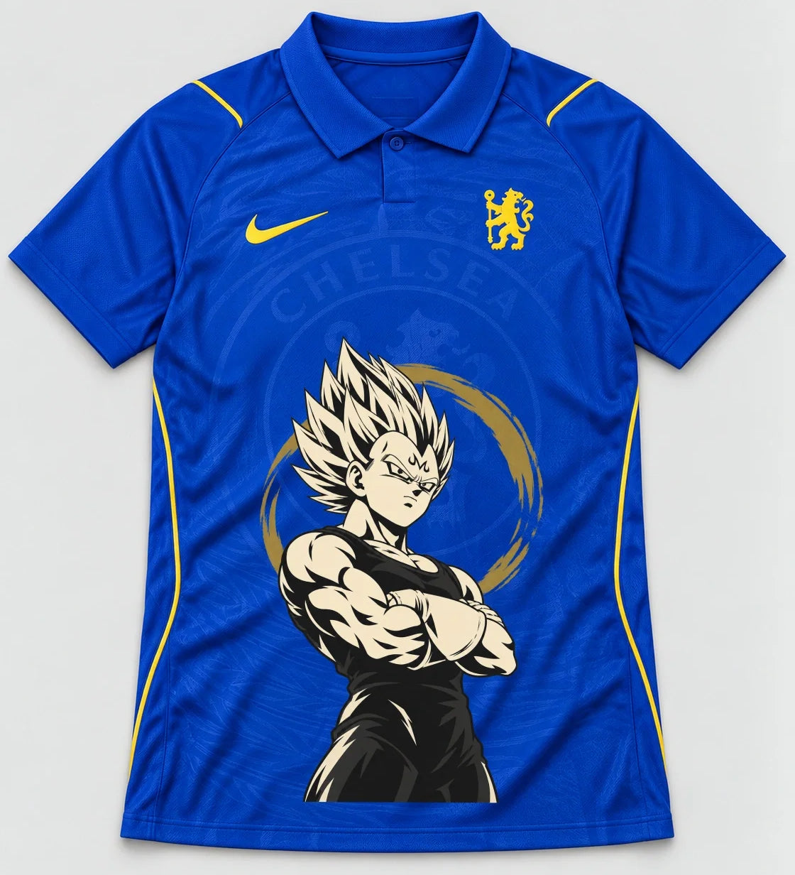 Chelsea Blue Majin Vegeta Dragon Ball Jersey — Front