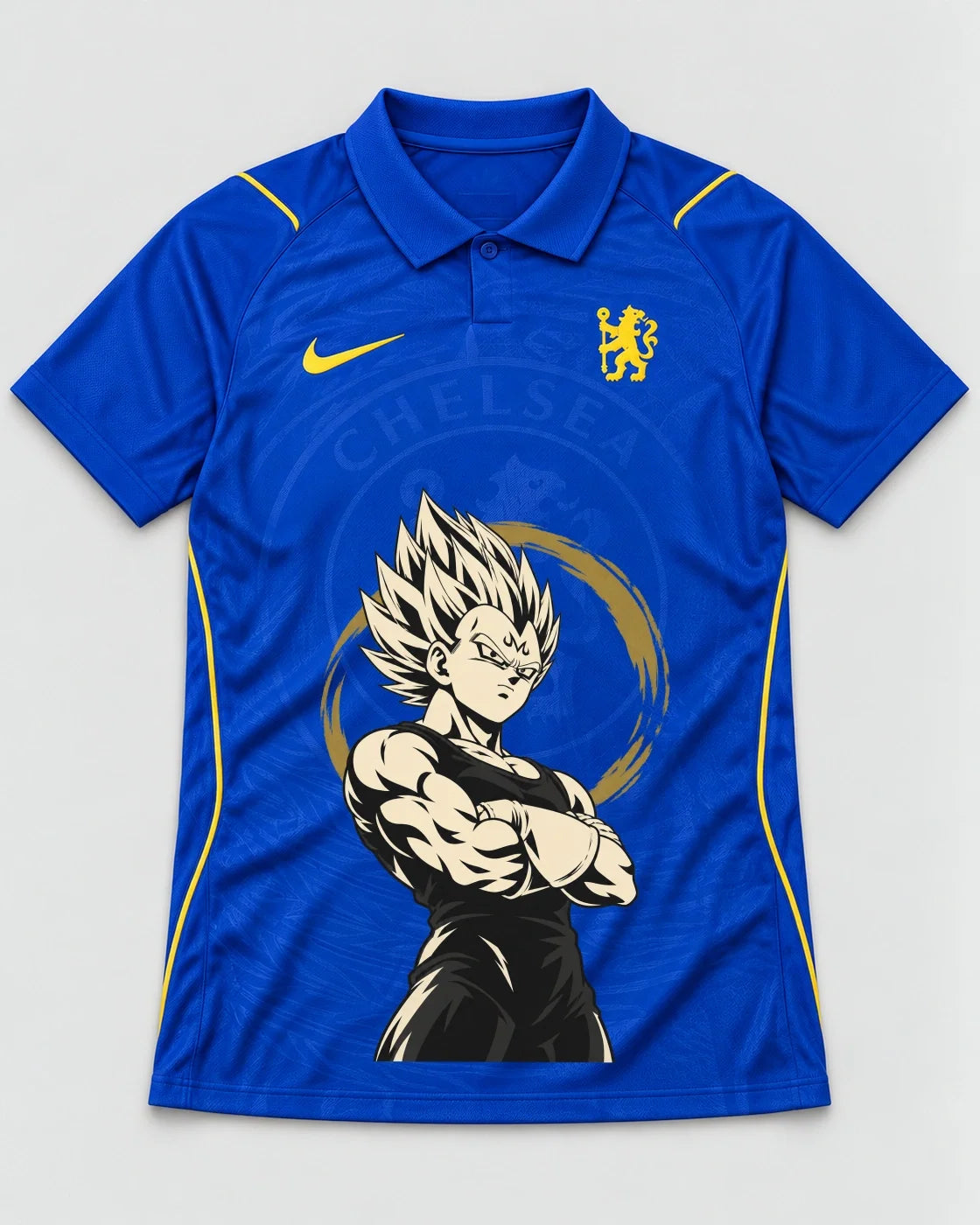 Chelsea Blue Majin Vegeta Dragon Ball Jersey — Front