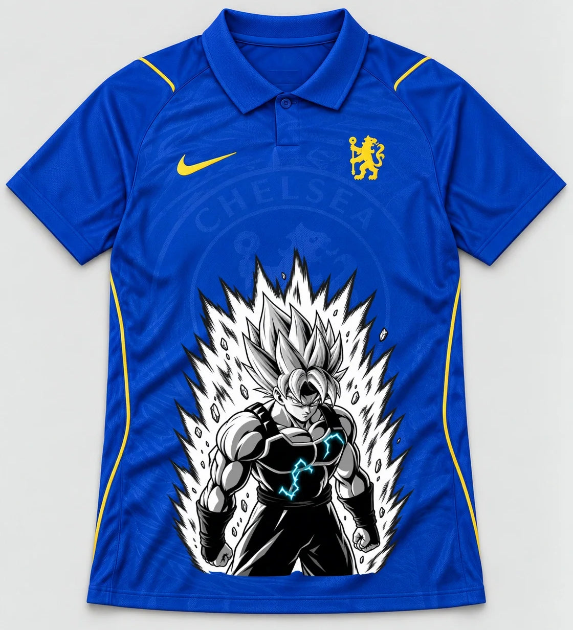 Chelsea Blue Super Saiyan Aura Dragon Ball Jersey — Front