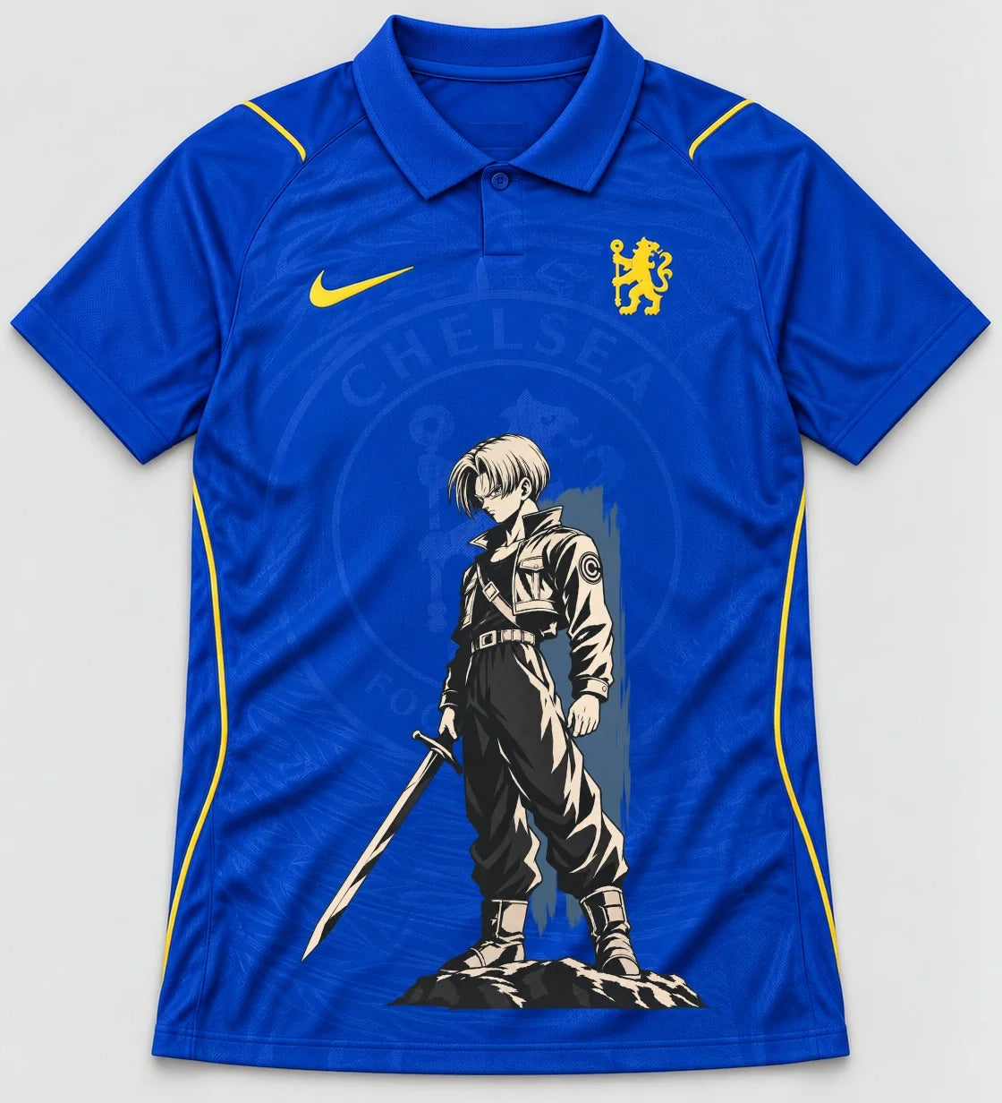 Chelsea Blue Trunks Sword Dragon Ball Jersey — Front