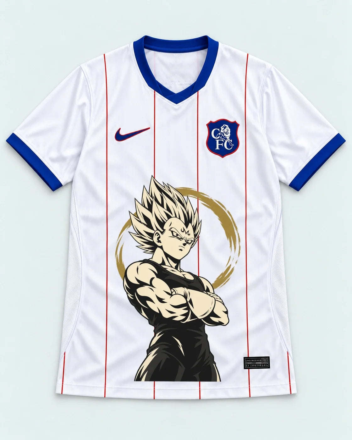 Chelsea White Majin Vegeta Dragon Ball Jersey — Front