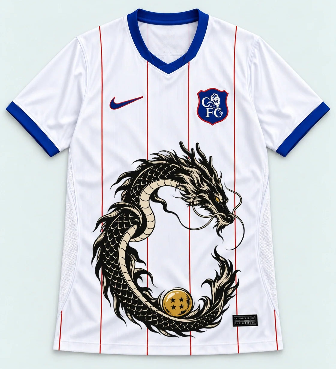 Chelsea White Shenron Emblem Dragon Ball Jersey — Front