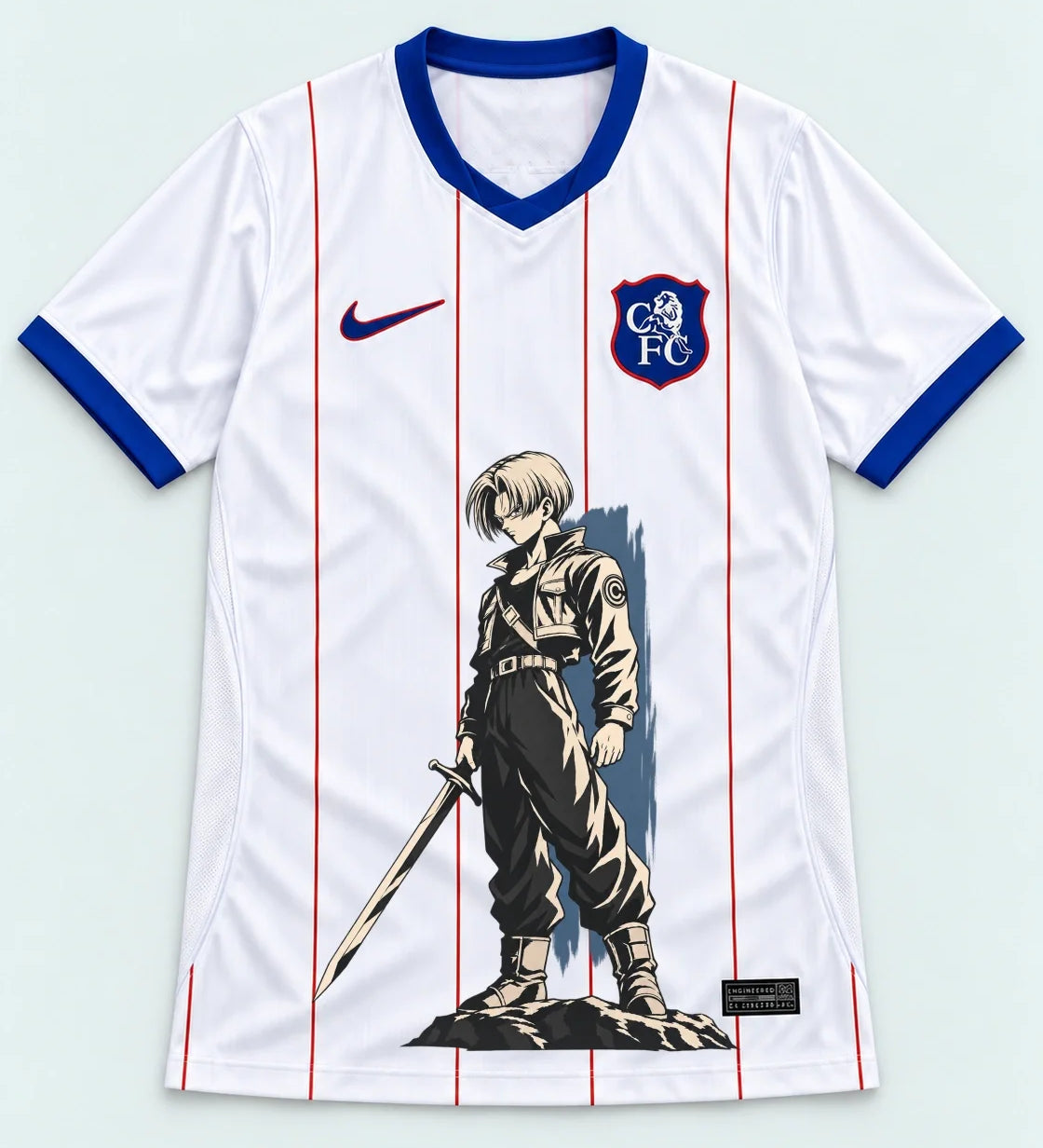 Chelsea White Trunks Sword Dragon Ball Jersey — Front