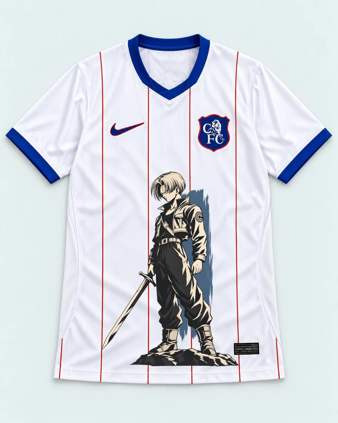 Chelsea White Trunks Sword Dragon Ball Jersey — Front