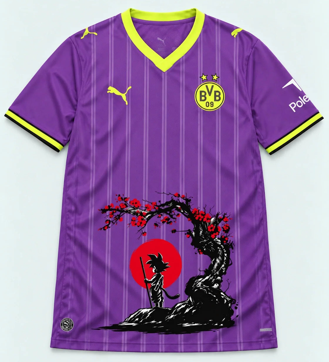 Borussia Dortmund Purple Goku Sakura Dragon Ball Jersey — Front