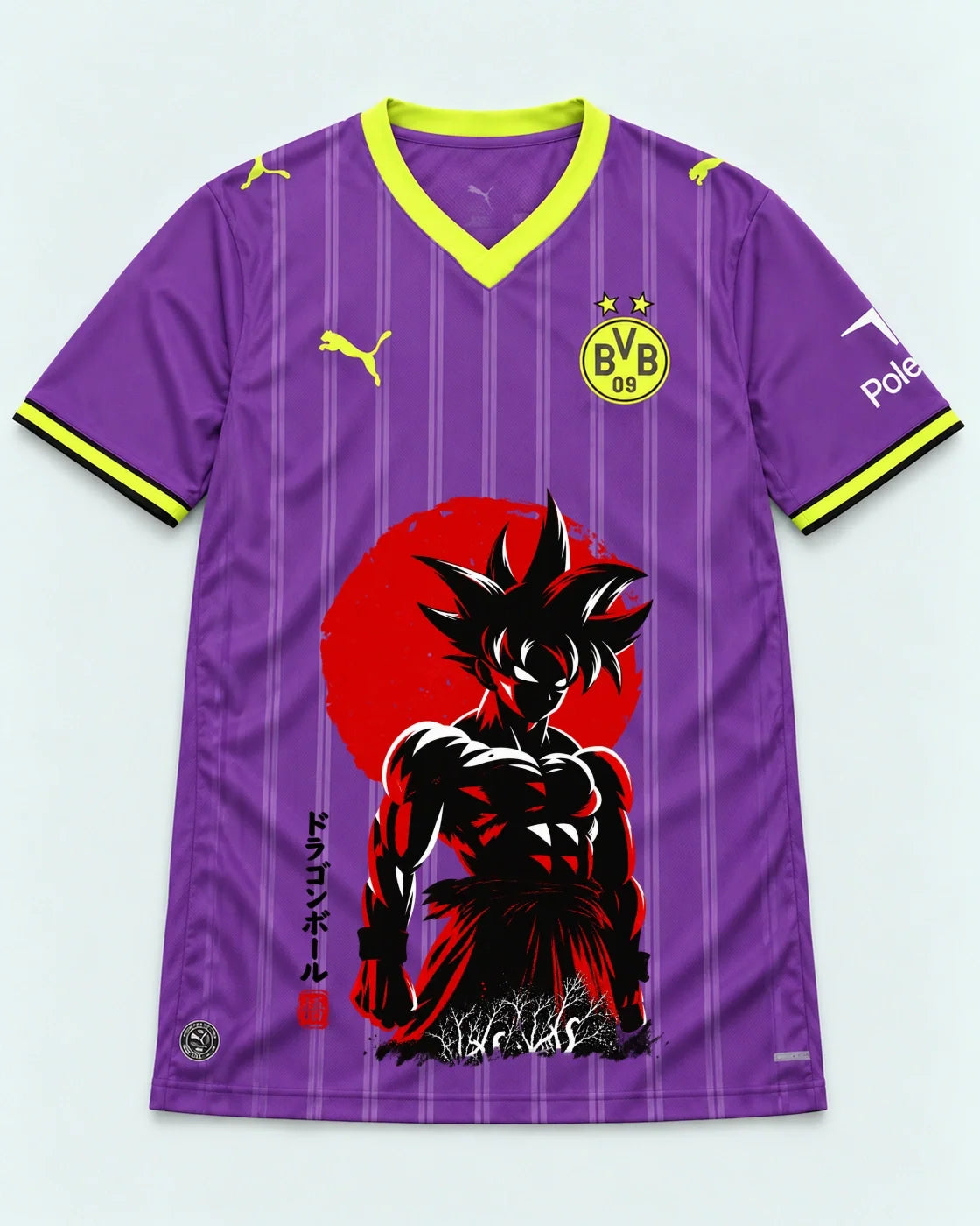 Borussia Dortmund Purple Goku Rising Sun Dragon Ball Jersey — Front