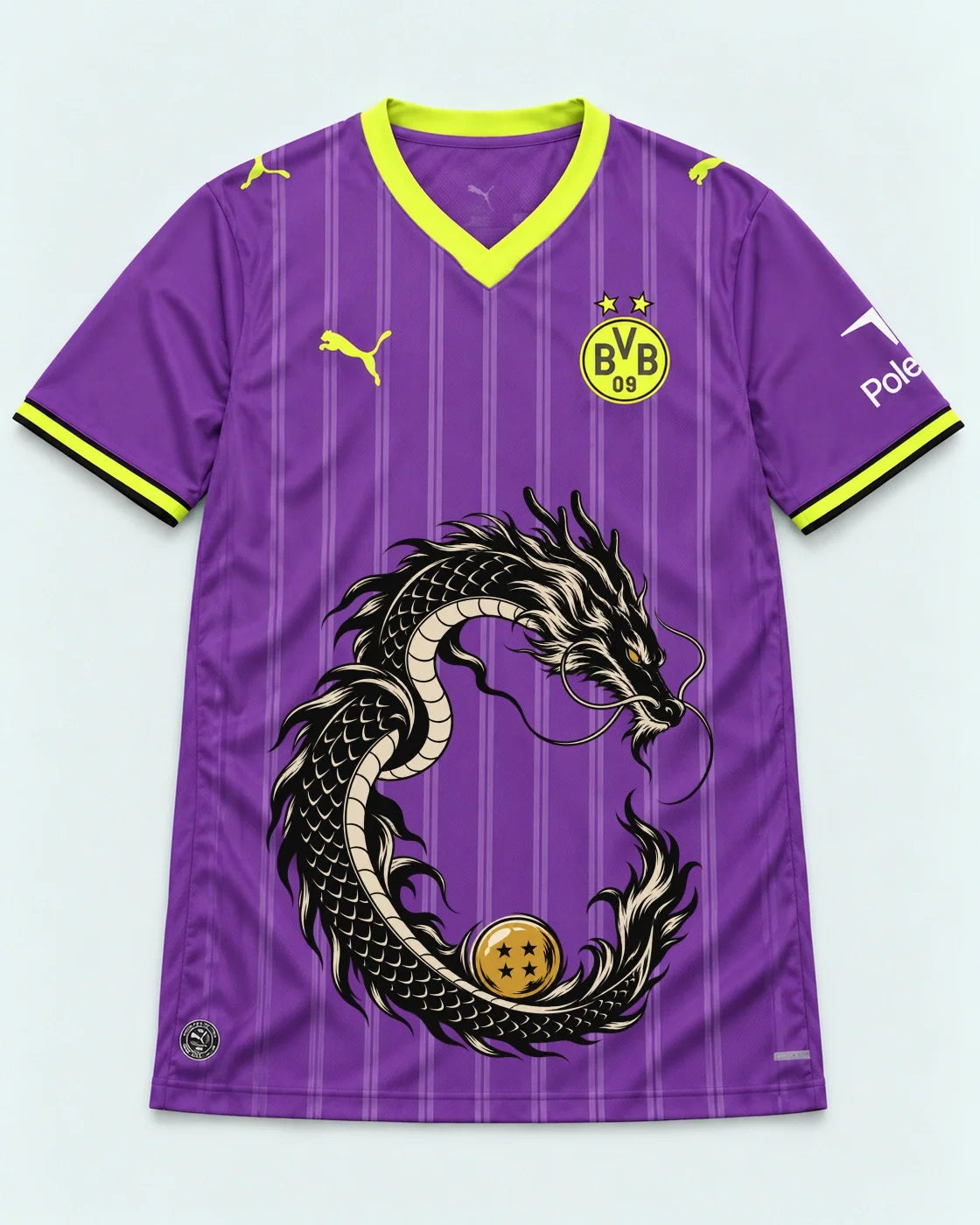Borussia Dortmund Purple Shenron Emblem Dragon Ball Jersey — Front