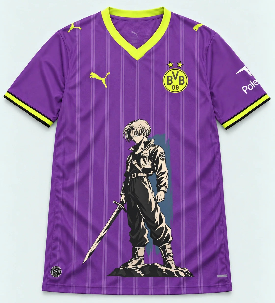 Borussia Dortmund Purple Trunks Sword Dragon Ball Jersey — Front