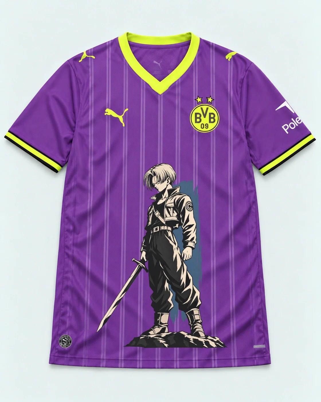 Borussia Dortmund Purple Trunks Sword Dragon Ball Jersey — Front