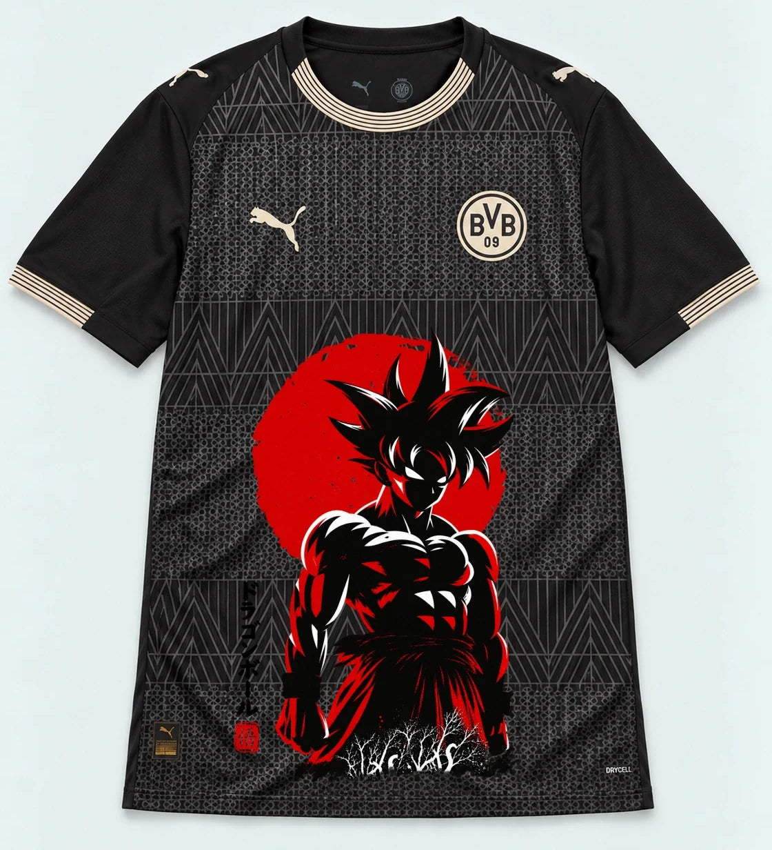 Borussia Dortmund Special Black Goku Rising Sun Dragon Ball Jersey — Front
