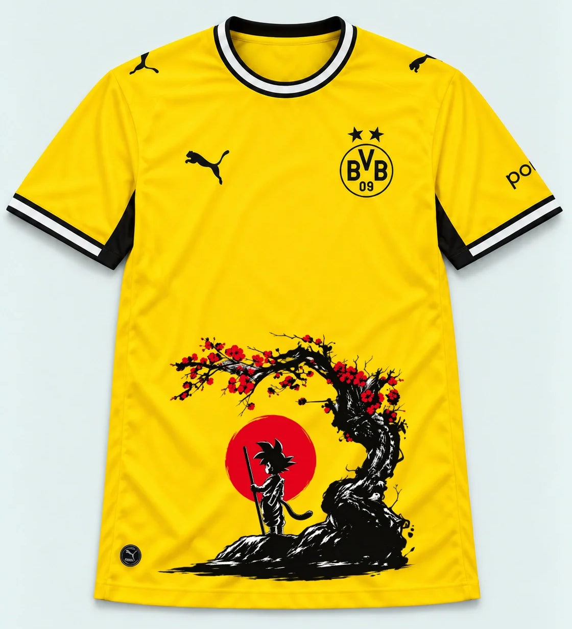 Borussia Dortmund Yellow Goku Sakura Dragon Ball Jersey — Front