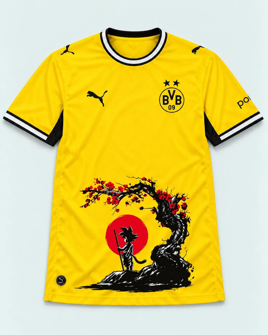 Borussia Dortmund Yellow Goku Sakura Dragon Ball Jersey — Front