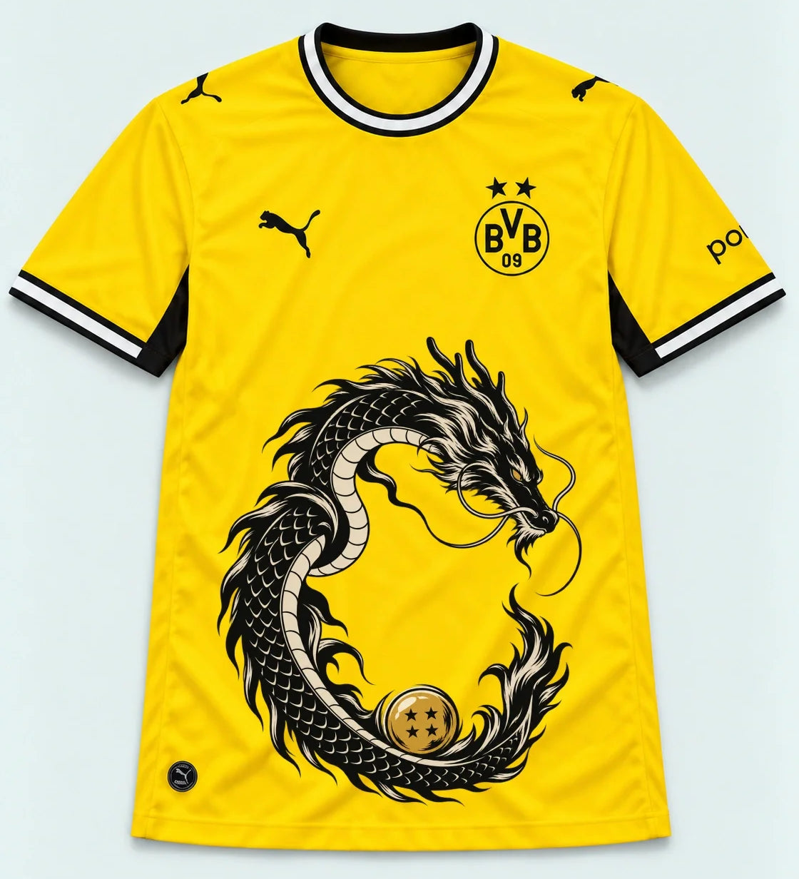 Borussia Dortmund Yellow Shenron Emblem Dragon Ball Jersey — Front