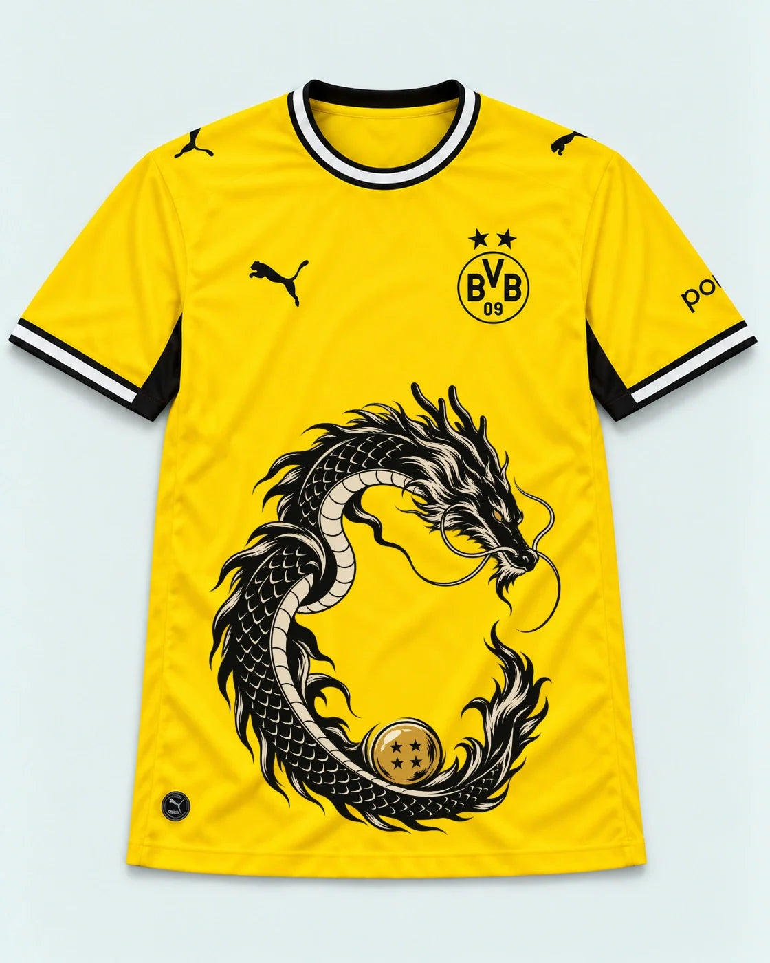 Borussia Dortmund Yellow Shenron Emblem Dragon Ball Jersey — Front
