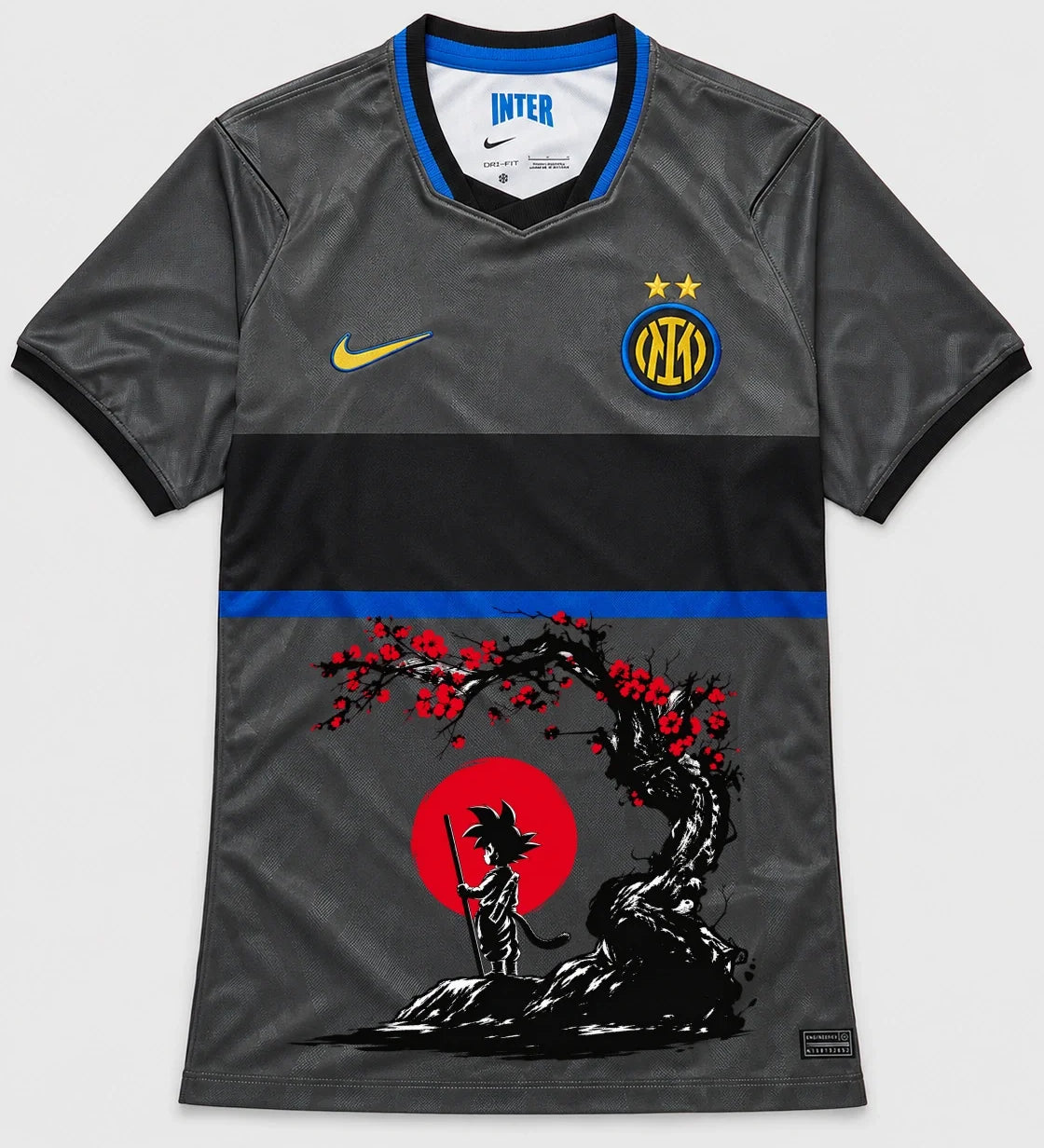 Inter Milan Gray Goku Sakura Dragon Ball Jersey — Front