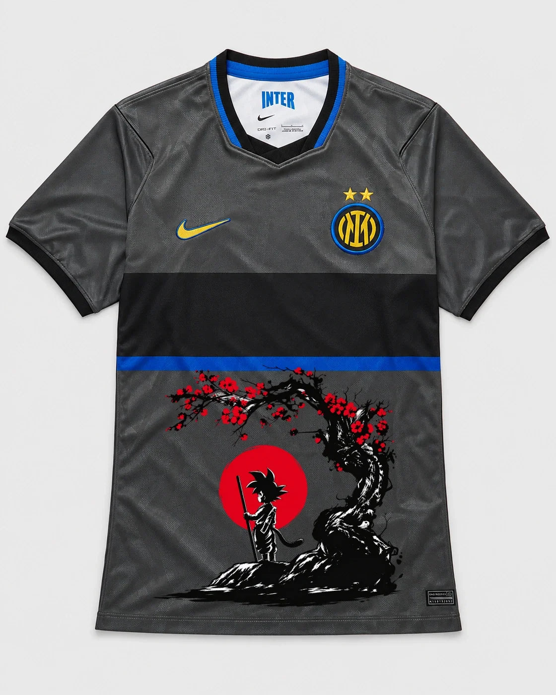 Inter Milan Gray Goku Sakura Dragon Ball Jersey — Front