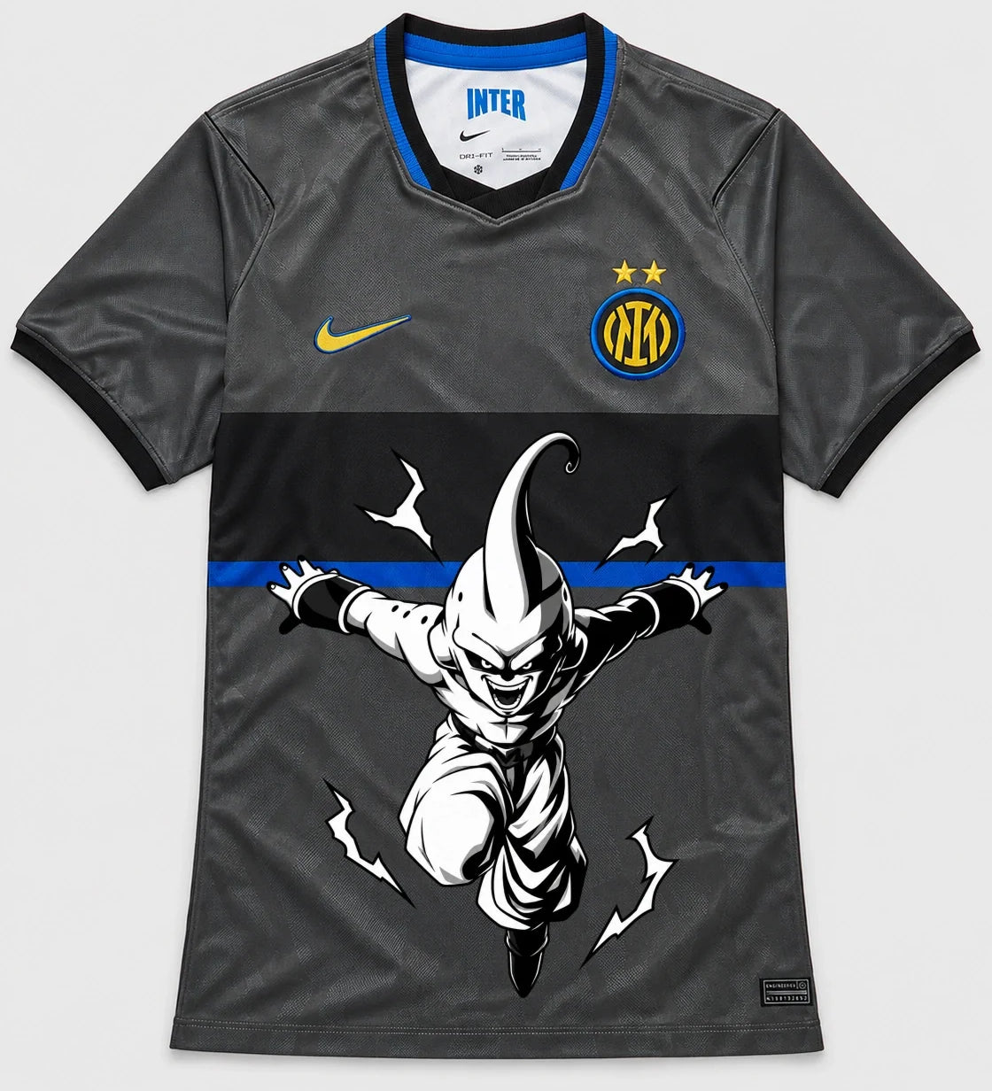 Inter Milan Gray Kid Buu Dragon Ball Jersey — Front