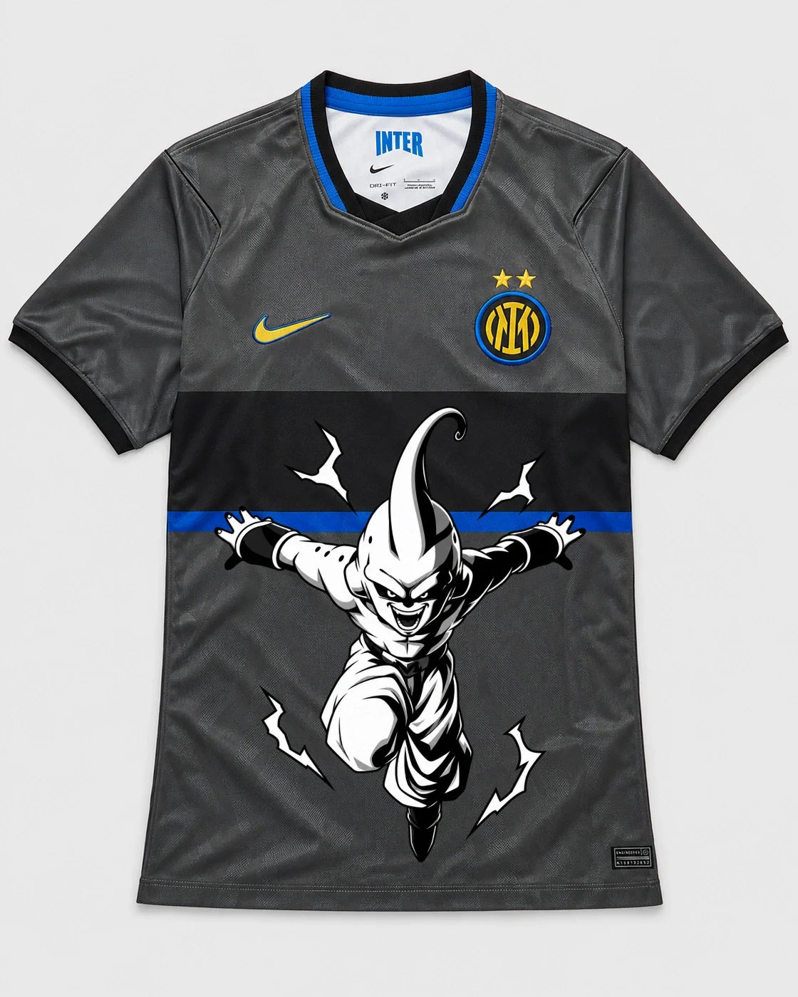 Inter Milan Gray Kid Buu Dragon Ball Jersey — Front