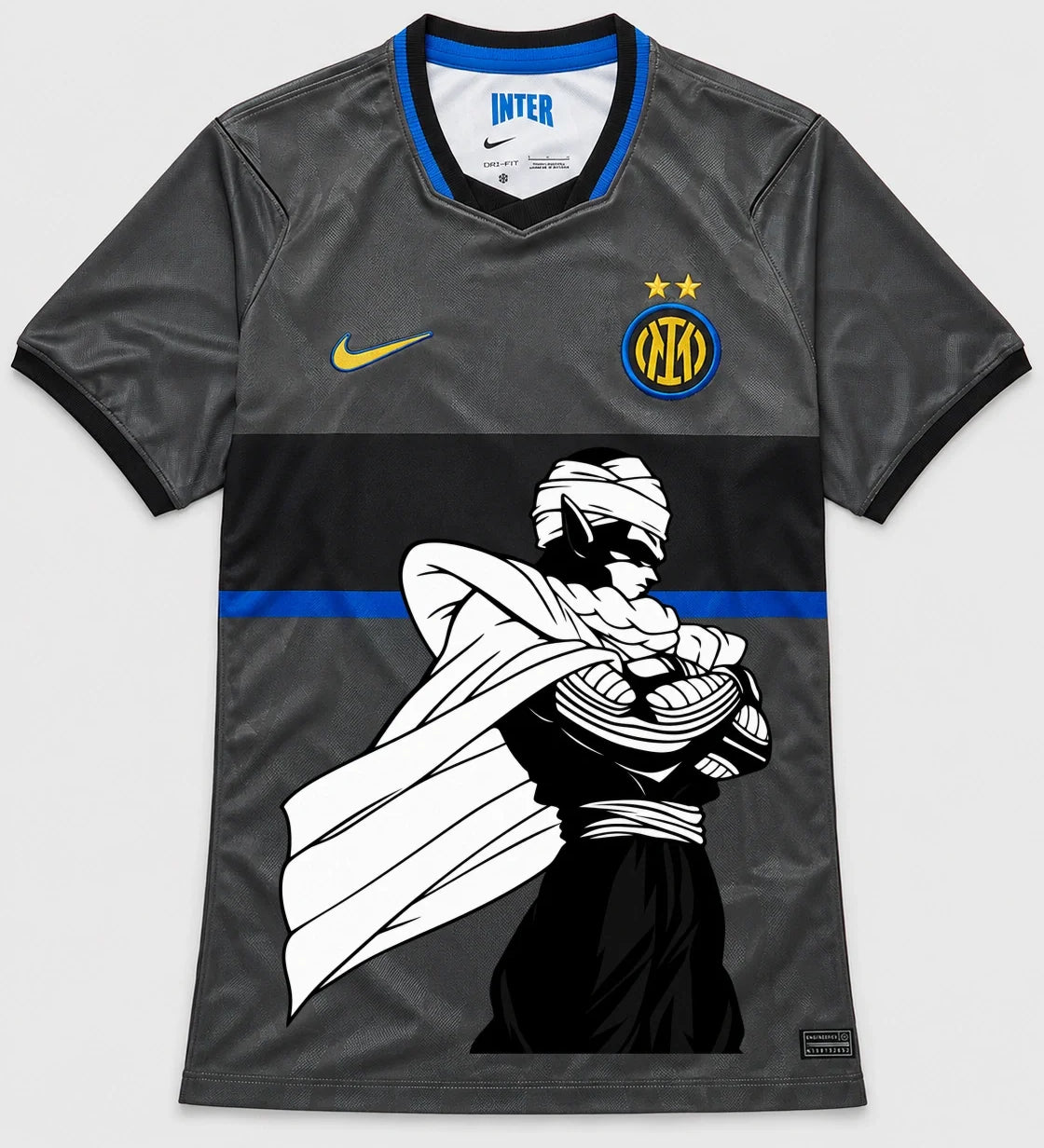 Inter Milan Gray Piccolo Cloak Dragon Ball Jersey — Front