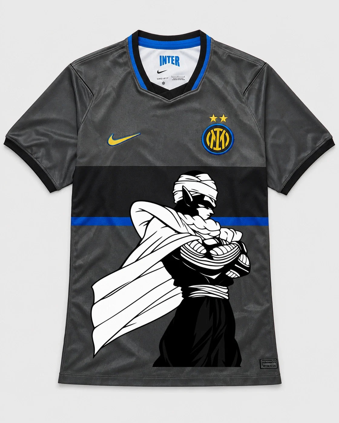 Inter Milan Gray Piccolo Cloak Dragon Ball Jersey — Front