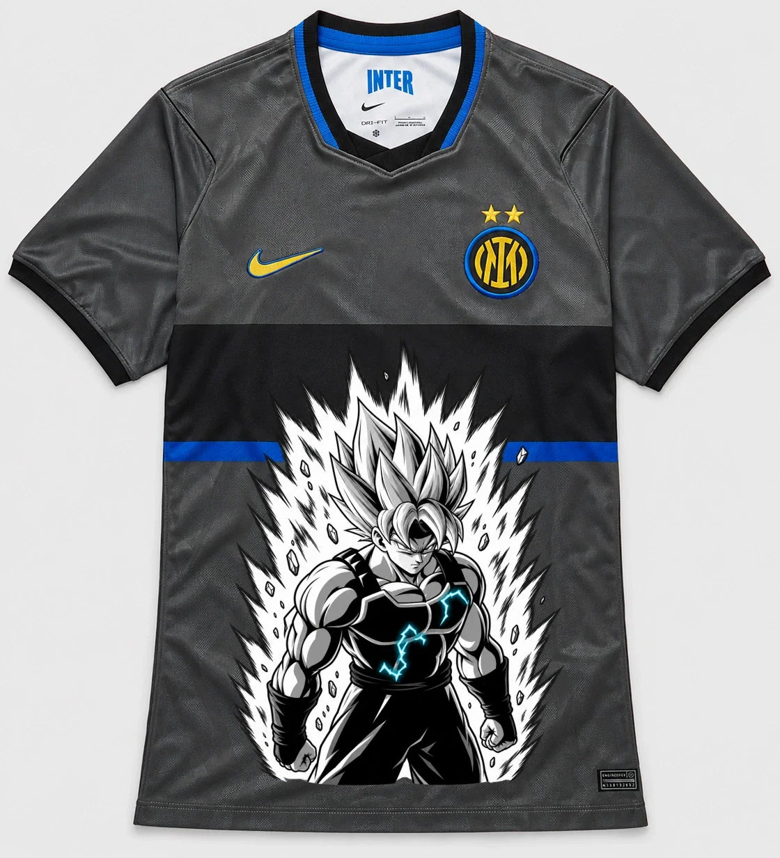 Inter Milan Gray Super Saiyan Aura Dragon Ball Jersey — Front
