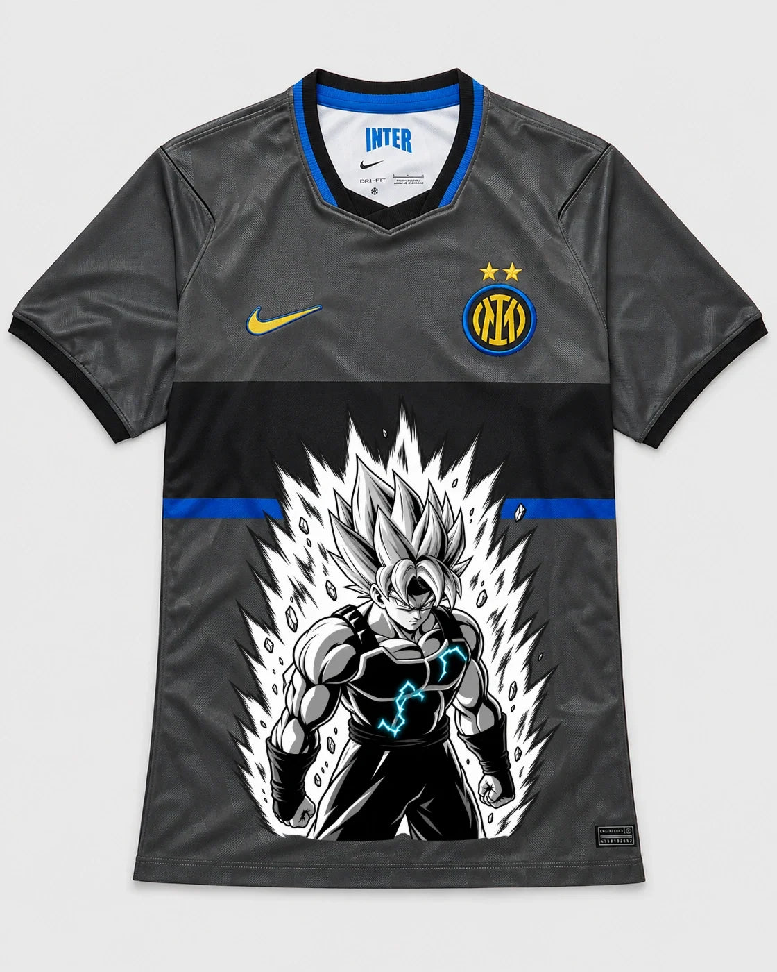 Inter Milan Gray Super Saiyan Aura Dragon Ball Jersey — Front