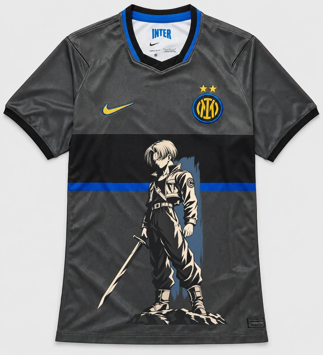 Inter Milan Gray Trunks Sword Dragon Ball Jersey — Front