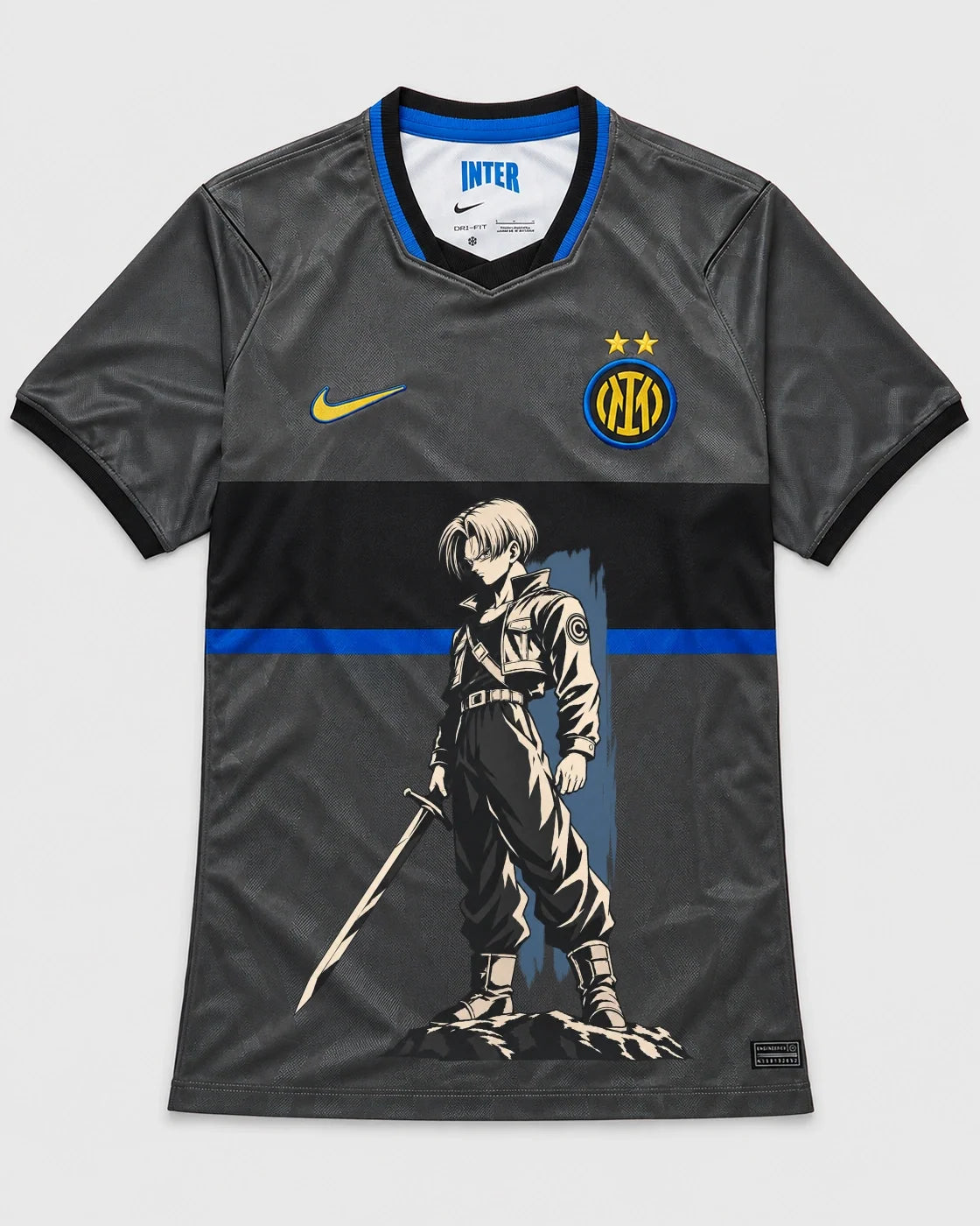 Inter Milan Gray Trunks Sword Dragon Ball Jersey — Front