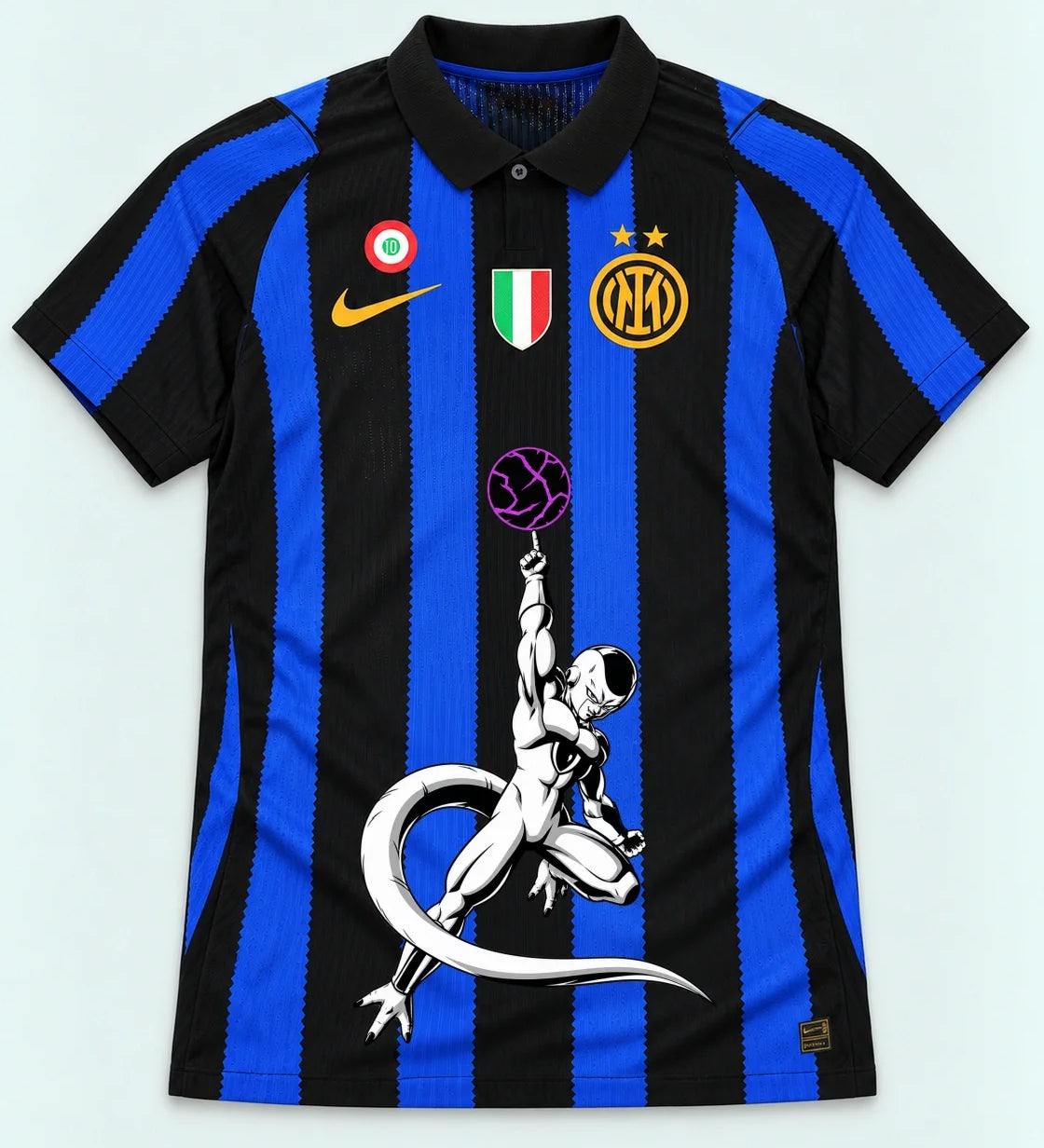 Inter Milan Striped Frieza Death Ball Dragon Ball Jersey — Front