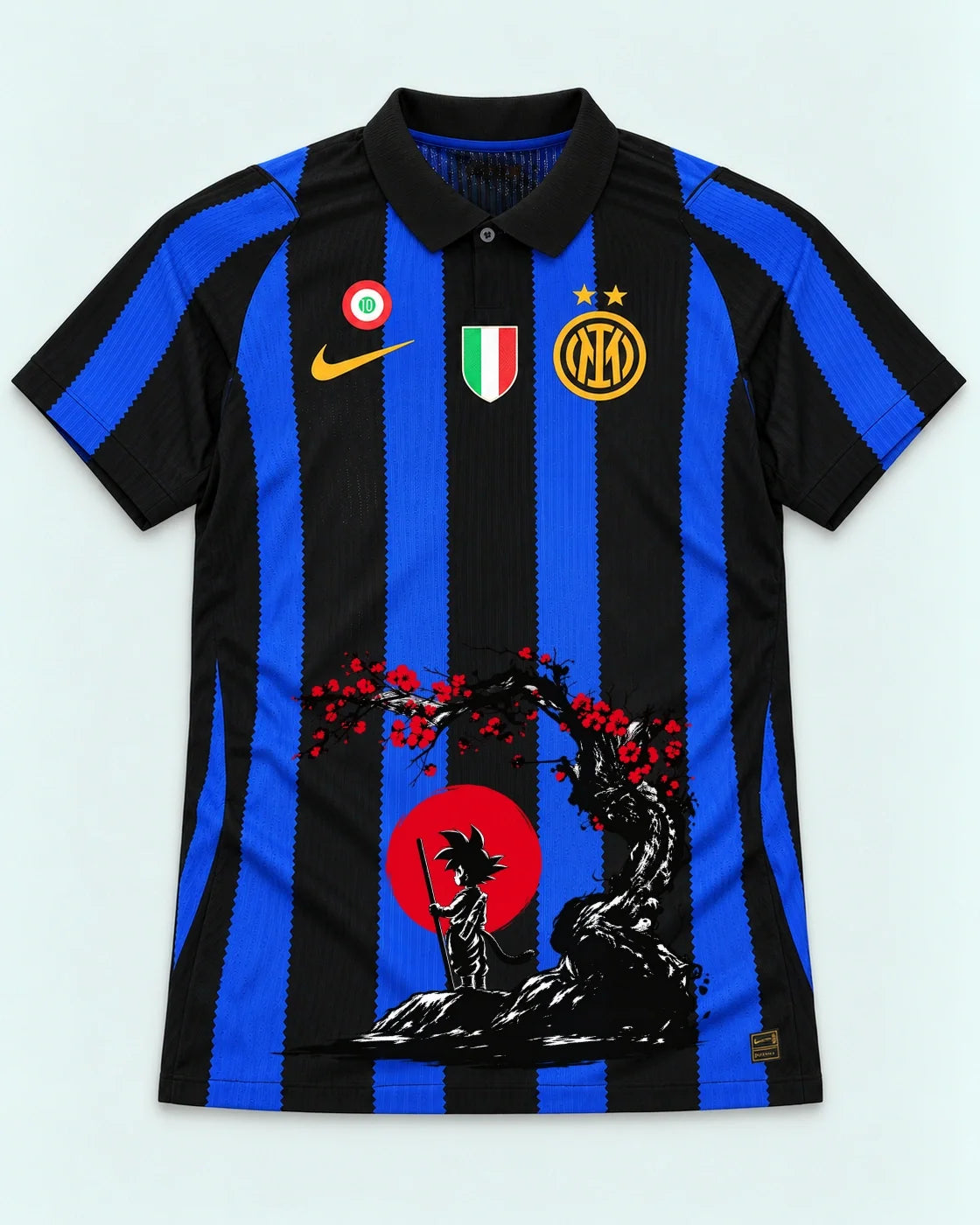 Inter Milan Striped Goku Sakura Dragon Ball Jersey — Front