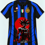 Inter Milan Striped Goku Rising Sun Dragon Ball Jersey — Front