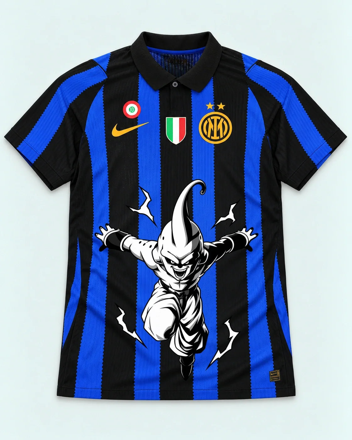 Inter Milan Striped Kid Buu Dragon Ball Jersey — Front