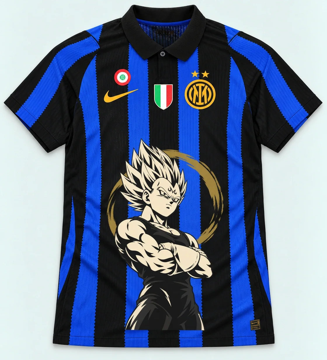 Inter Milan Striped Majin Vegeta Dragon Ball Jersey — Front