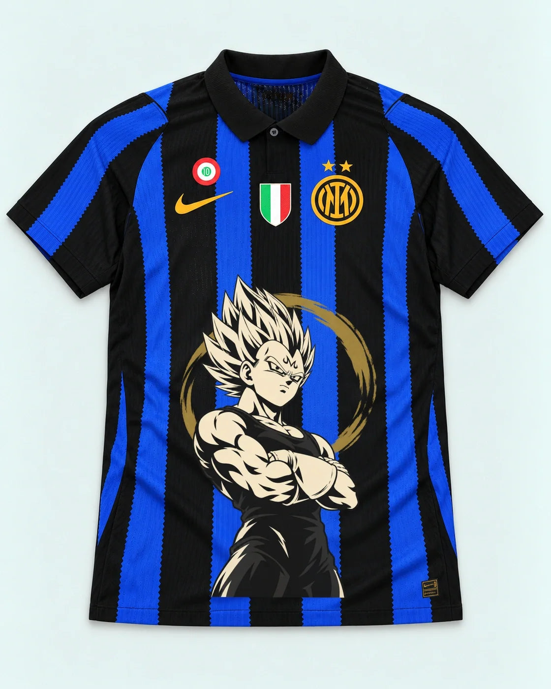 Inter Milan Striped Majin Vegeta Dragon Ball Jersey — Front