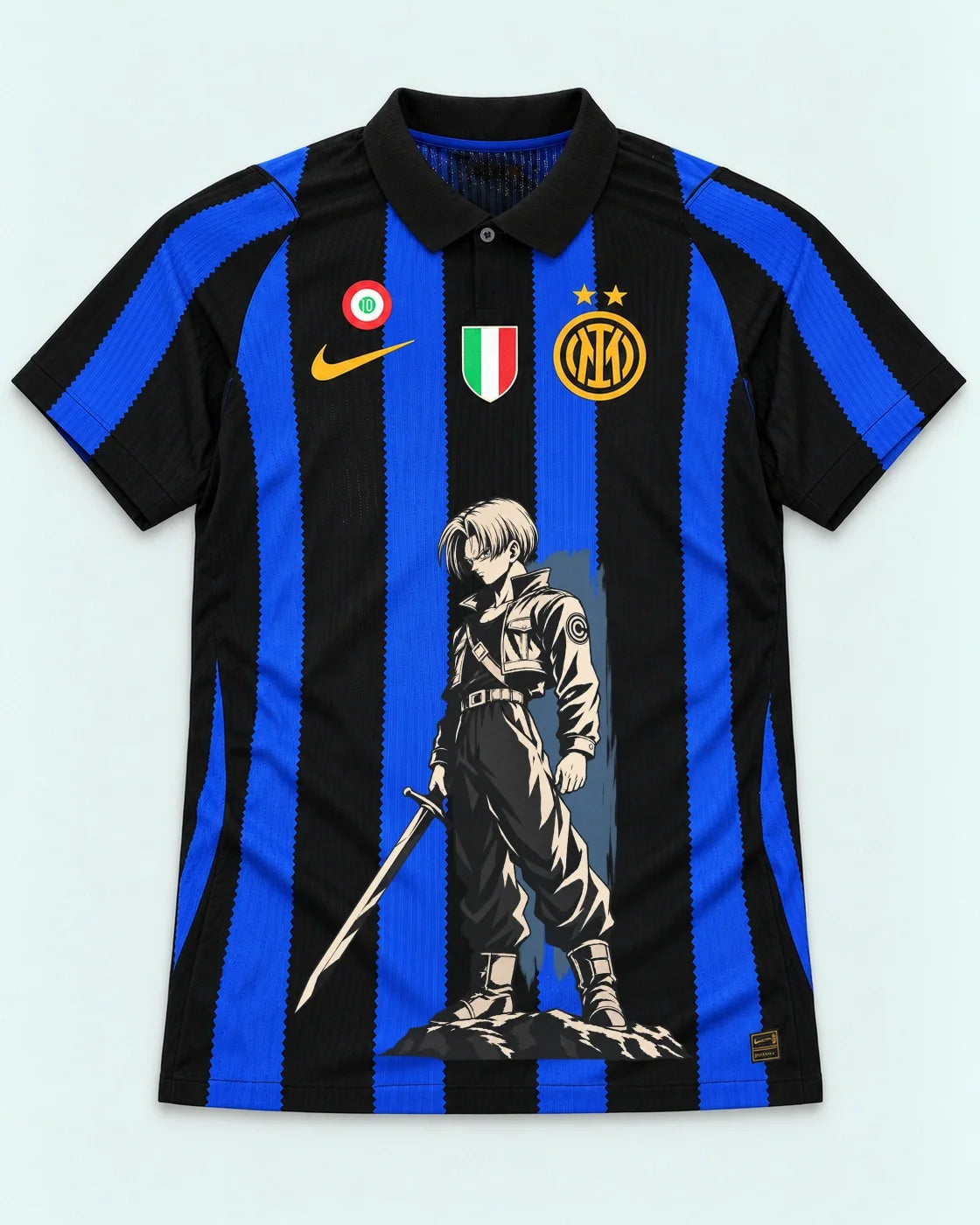 Inter Milan Striped Trunks Sword Dragon Ball Jersey — Front