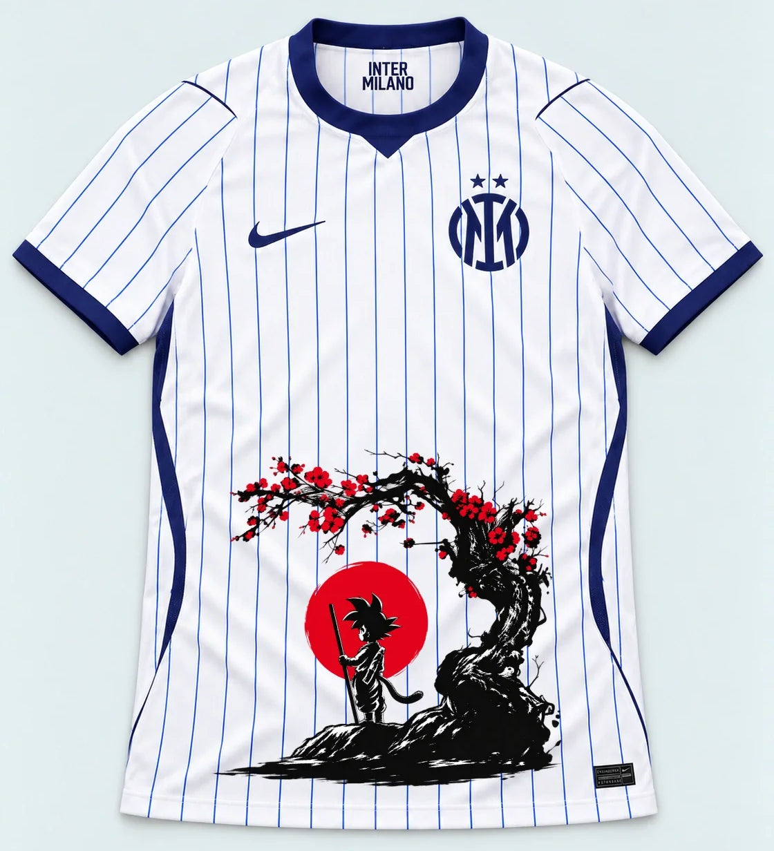 Inter Milan White Goku Sakura Dragon Ball Jersey — Front