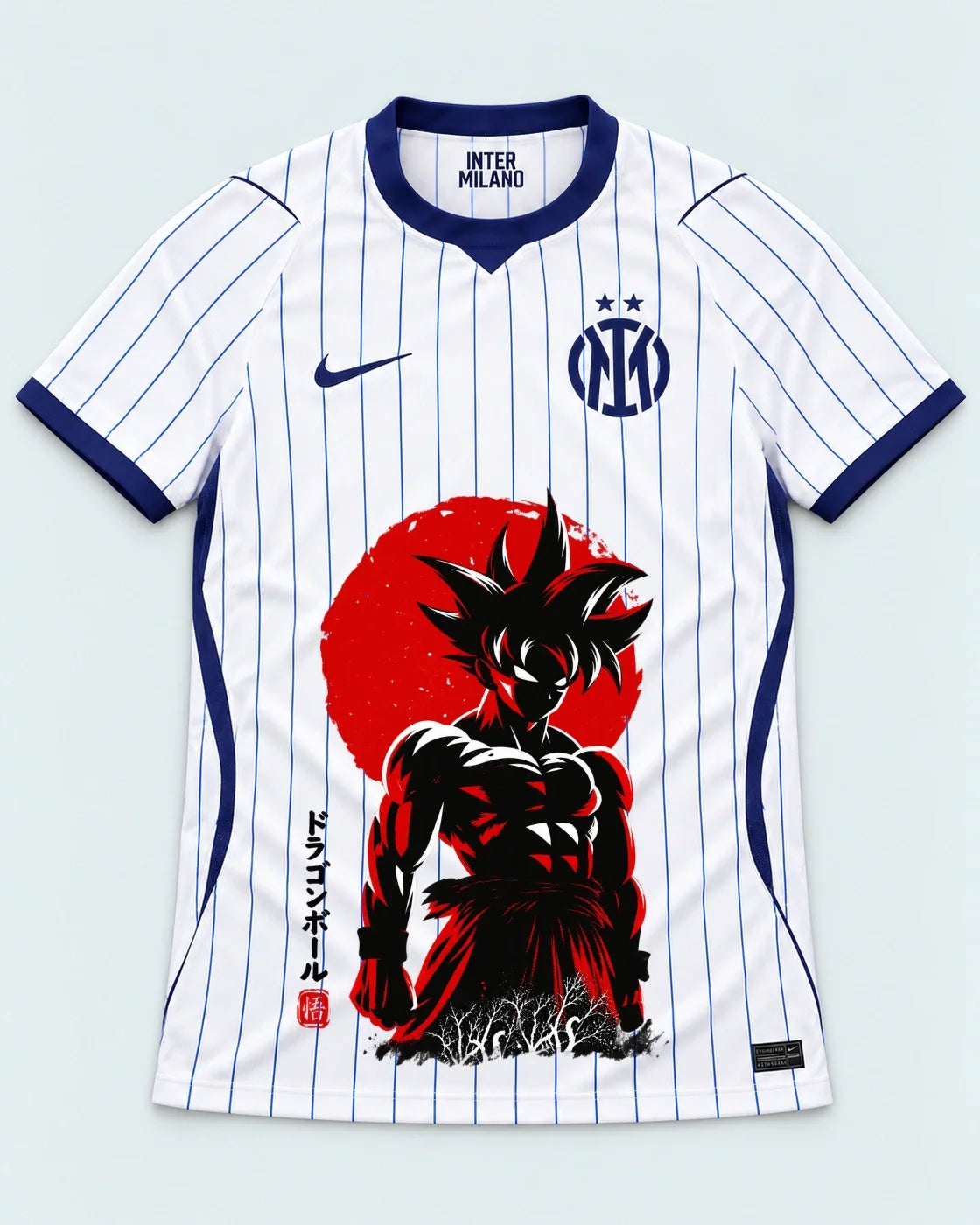 Inter Milan White Goku Rising Sun Dragon Ball Jersey — Front