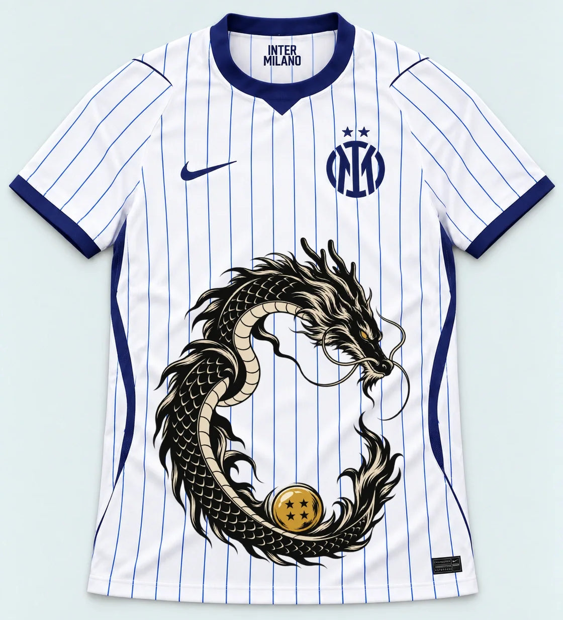 Inter Milan White Shenron Emblem Dragon Ball Jersey — Front