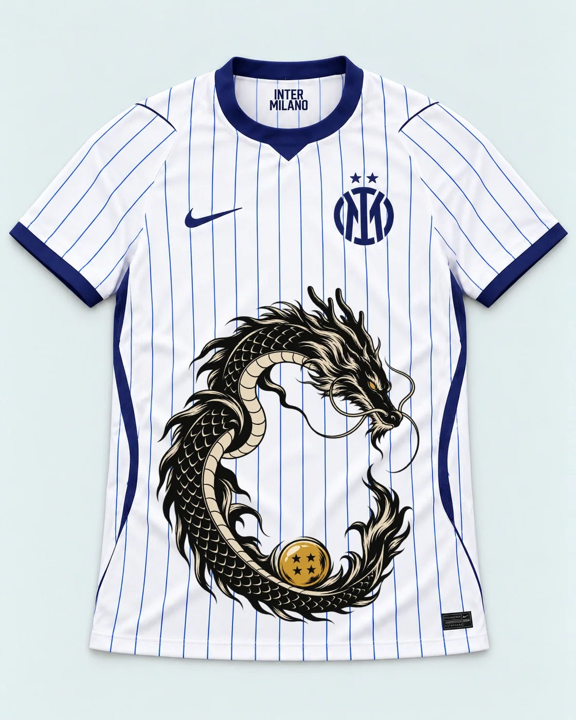 Inter Milan White Shenron Emblem Dragon Ball Jersey — Front