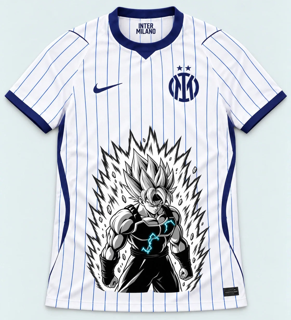 Inter Milan White Super Saiyan Aura Dragon Ball Jersey — Front
